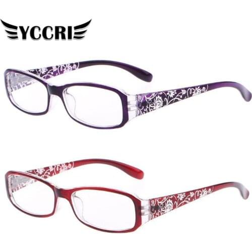 YCCRI 2020 New Fashion Women Carved Flower Reading Glasses Anti-Blue Light Spring Legs Lady Eyewear Protector Glasses Presbyopic