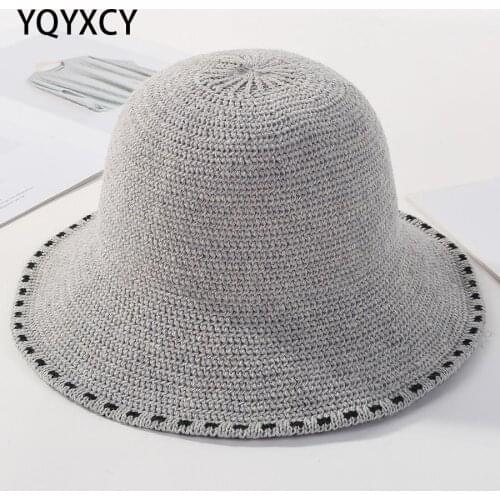 2020 New Winter Bucket Hat Korean Fisherman Cap Knitted Hat Female Yellow Gorras Warm Windproof Fashion Design