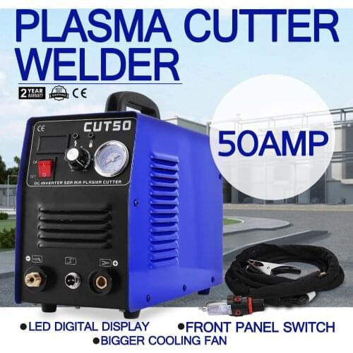 VEVOR Plasma Cutter 50A 110V Tig Stick Welder CUT50 Inverter Digital Welding Machine (50A Plasma Cutter)