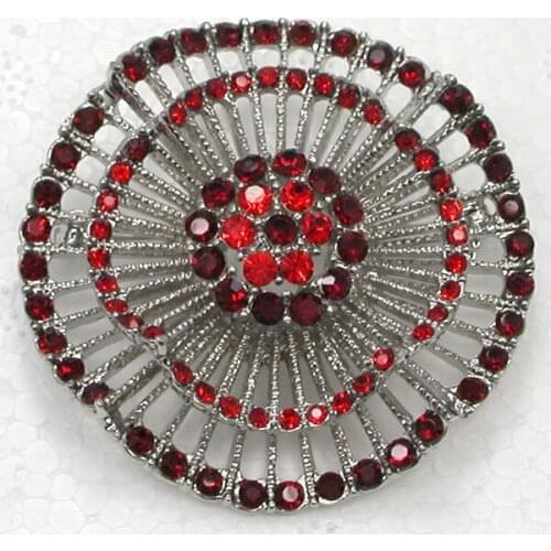 Red Rhinestone Flower Pin brooches C2092 C