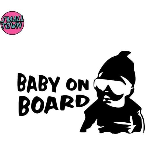 Small Town 16.5X10.7CM BABY ON BOARD Fashion Cartoon Car Sticker Body Decoration Accessories C25-0019