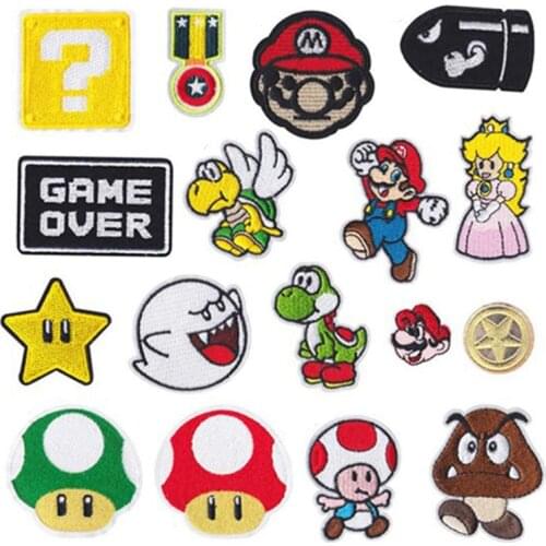 Japan Anime Fusible Embroidered Patches Iron on Transfers for Clothing Set Fabric Cheap Sewing Thermal Applique Clothes Stickers