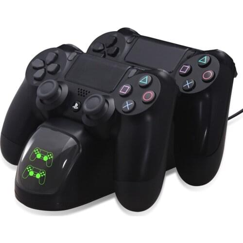 Controller Charger Dual Controller Charging Dock Station With Charging Status Display Screen USB Charge Cable For PS4 Controller