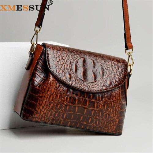 XMESSUN Women Shoulder Bag Fashion Retro Design Crocodile Pattern Shoulder Messenger Bag High Quality Shopping Travel Bags K356
