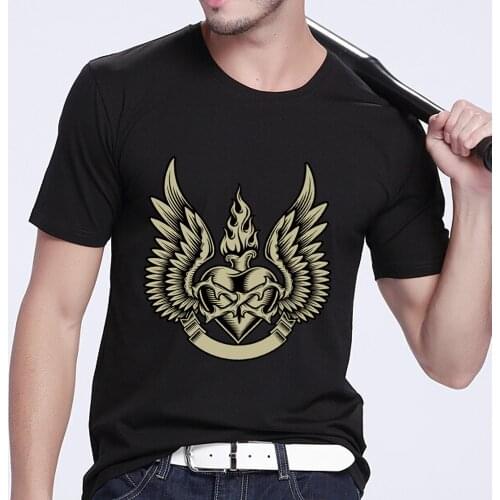 Men T-Shirts Summer Casual Black O-Neck Print Male Short Sleeve Harajuku Style Skulls Pattern Series Tee Shirt Mans Clothes