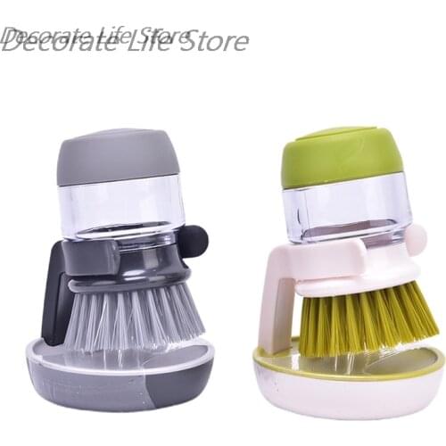 1PC Cleaning Brushes Dish Washing Tool Soap Dispenser Refillable Pans Cups Bread Bowl Scrubber Kitchen Goods Accessories Gadgets