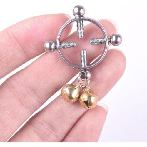 1pc Stainless Steel Hollow Vacuum Plating Nipple Ring Screw Piercing Jewelry Breast Nipple Fashion Nails Flowers Ring Round U7T0