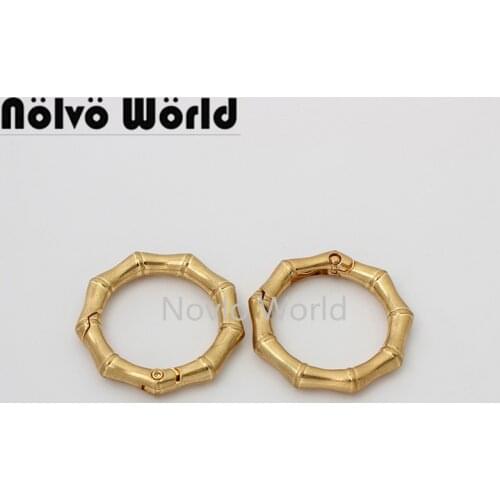 10-50pieces satin gold 5.0mm 1'' 1-1/4'' spring rings for chain purse fashion special round rings decoration purse hardware