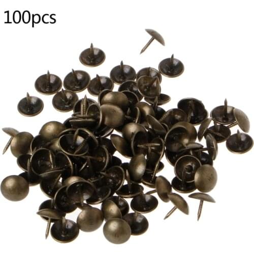100PCS Antique Brass Bronze Upholstery Nail Jewelry Gift Wine Case Box Sofa Decor