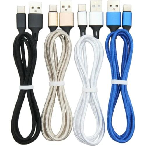 1M 2M 3M Nylon Cable Mobile Phone Charging Cables Micro USB Type C Charger For iPhone X 11 Samsung S7 S8 Charge Wire Cord
