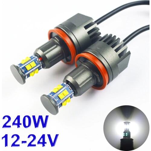 2*120W 240W H8 Angel Eyes LED Marker XTE 4800LM White 7000K for E90 E92 X5 E71 X6 E82 M3 E60 E70
