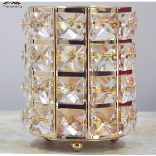 20Pcs/Lot Candle Holder Table Crystal Candlestick Geometric Candle Holders Gold for Wedding/Dinner Decoration Candelabra GZT078
