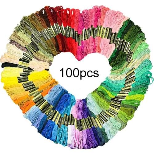 24/36/50 / 100Pcs Colorful Embroidery Thread 800cm Cross Stitch DIY Art Rafts Floss Sewing Themes Handkitting Tools