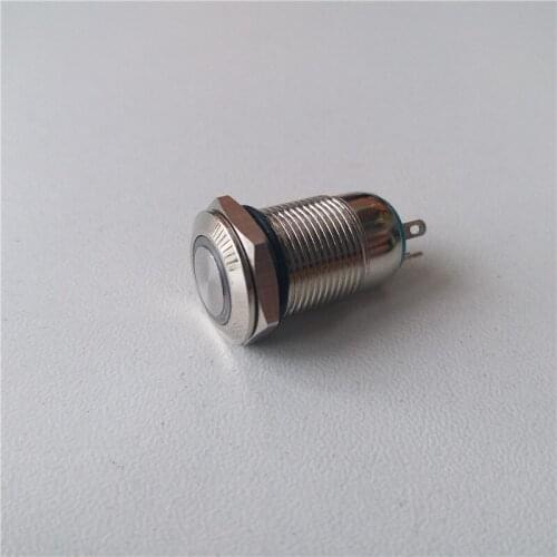 3pcs Self-locking switch 12mm metal button switch waterproof belt ring LED lamp flat head mini button 4 feet