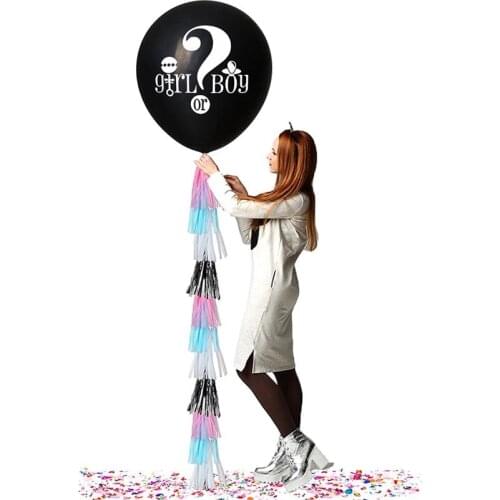 36 inches big size, we are having...gender reveal latex balloon blue pink confetti latex balloon for boy or girl baby shower