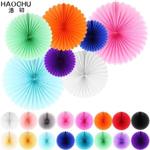Decorative Wedding Paper Crafts 20/30/40CM 5PCS Flower Origami Paper Fan DIY Wedding Birthday Party Decorations Supplies Kids