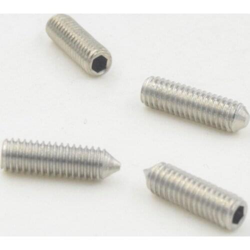 50Pcs M3 Stainless Steel Grub Screws Cone Point Hexagon Hex Socket Set Screws M3 x10mm