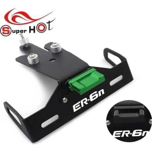 Motorcycle Accessories License Number Plate Frame Holder Bracket With Light for Kawasaki ER-6N ER-6F ER6N ER6F 2012-2017