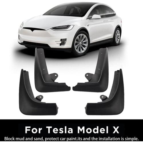 4pcs/Set Molded Mud Flaps For Tesla Model X ModelX 2015-on Mudflaps Splash Guards Mud Flap Mudguards Fender Car Accessories