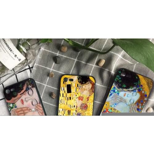 Transparent Kiss by Gustav Klimt Design phone cover for iPhone 12 6S 6plus 7plus 8Plus X XR 5S 11pro 12pro max 12mini case coque