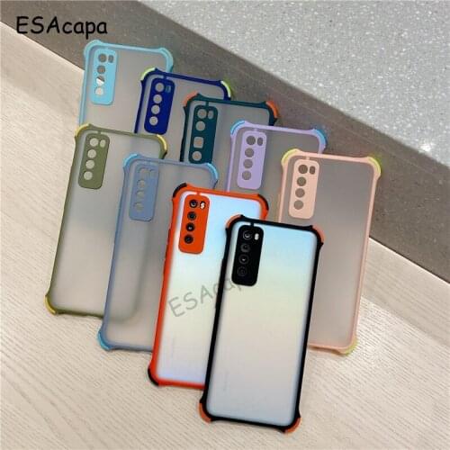 Candy Color Anti-fall Protection Lens Phone Case For Huawei P Smart Y9A Y7A Nova 7 SE P40 Lite Translucent Shockproof Back Cover