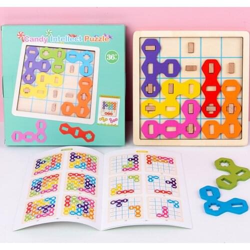 Childrens Wooden Candy Intellect Puzzle Logic Training Board Game Montessori Education Parent Kid Interact Game Kid Gift