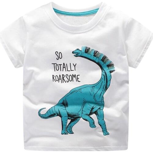 Jumping Meters Boys Top Printed Dinosaurs Shirt Baby Tees Summer Clothes 18 Cartoon Kids Tshirts For Boys Clothing Children