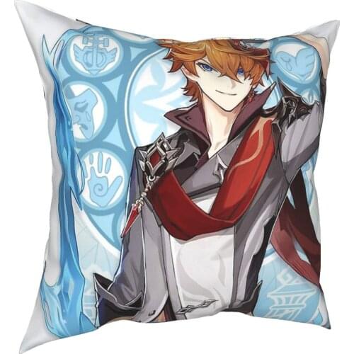 Genshin Impact Childe Pillow Case Cover Cojined Sofa Home Pillowcase 50X50 Anime Dakimakura
