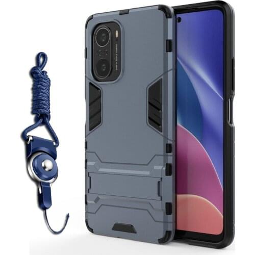 Hybrid Armor With Strip Case for POCO F3 Case POCO X3 Pro stand Protect Phone Cover For POCO M3 X3 NFC C3 F2 Pro Redmi K40 Pro