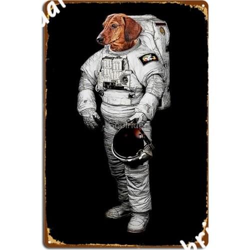 Space Dachshund Hoodie Metal Sign Mural Painting Home Cinema Garage Custom Tin sign Poster