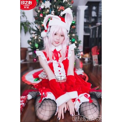 Anime Super Sonico The Animation SUPERSONICO Cosplay Costume Sexy Red Christmas Dress Festival Role Play Clothing Custom-Make