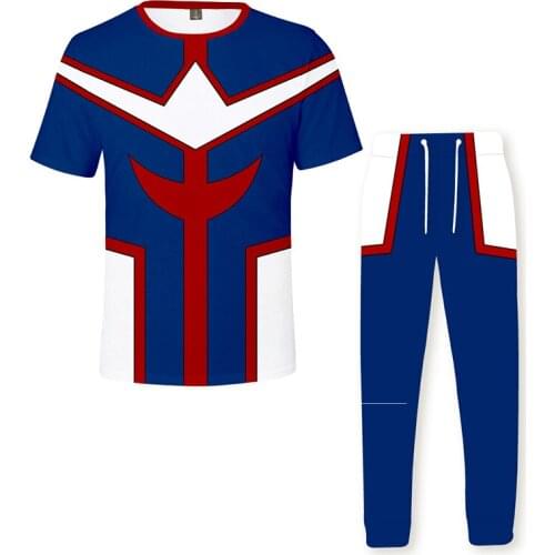Anime Boku No Hero Academia My Hero All Might Cosplay Costumes 3D Hoodies Sweatshirts Sportswear Uniform Tops+Pants Sets CS053