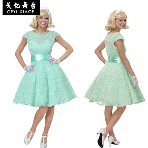 Halloween Cosplay Costume Dance Dress Elegant Women School Party Dinner Dresses for 50s Graduation Ceremony Ball