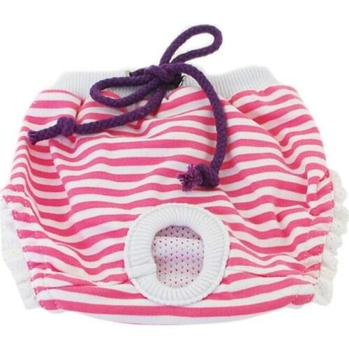 Washable Striped Dog Diapers Physiological Pants Female Dog Shorts Soft Cotton Girl Dogs Pants Pets Underwear Sanitary Panties