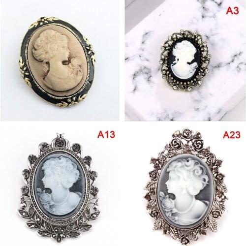 New Vintage Cameo Victorian Style crystal Wedding Party Women Pendant Brooch Pin