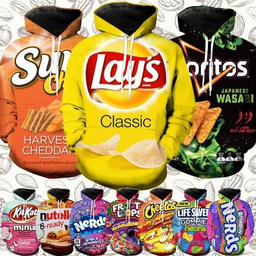 New Hot Cheetos Adults 3D Unisex Printing Hoodies Cosplay Hip Hop Sweater S-7XL harajuku man hoodies