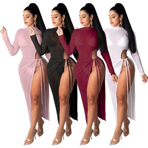 Sexy Cover Up Bikini Women Swimsuit Bikini Cover-up Beach Bathing Suit Beach Wear Knitting Swimwear Mesh Beach Dress Tunic Robe