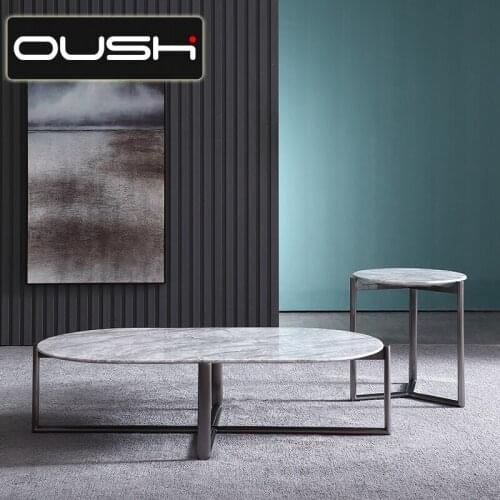 Nordic marble tea table simple modern living room small family stainless steel combination tea table small side table