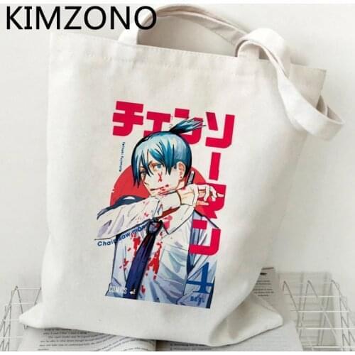 Chainsaw Man shopping bag shopper eco jute bag grocery bolsa tote bag cloth sacola tote shoping grab