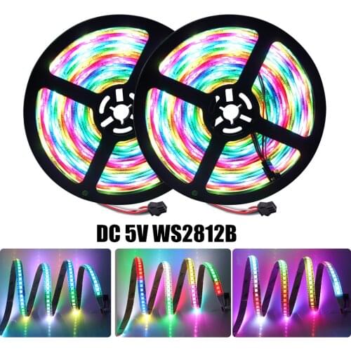 DC5V WS2812B LED Strip 1m/3m/5m 30/60/144 pixels/leds/m Smart led pixel strip,WS2812 IC;IP30 IP65 5050 Deam Color LED Light