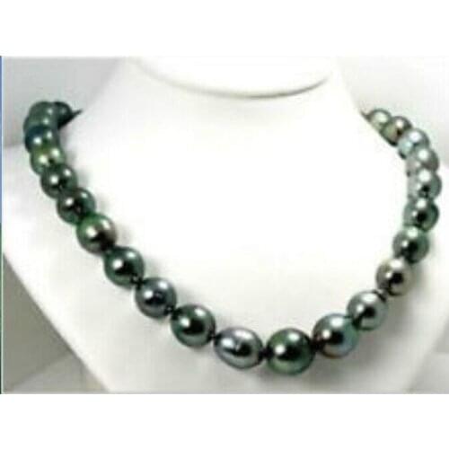 TAHITIAN 13-14MM TAHITIAN BLACK GREY PEARL pendant NECKLACE 18"