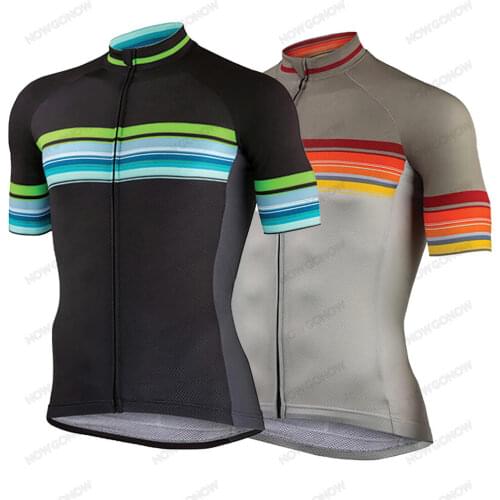 Cycling Jersey Men Bike Clothing Wear Black Gray Summer Short Sleeve Shirt Tops Personalise Team Logo Custom Road Mountain