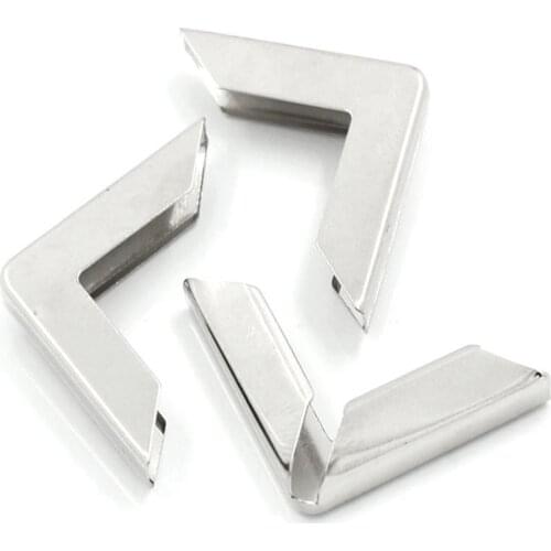 Metal Iron Alloy Book Scrapbooking Albums Menus Folders Corner Protectors Silver Color 30mm x 43mm(1 1/8"x1 6/8"), 100 PCs/Pack