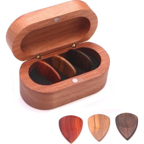 1 Set Solid Wood Guitar Pick Guitar Pick Box Set Guitar Picks Gift Box Musical Instrument Accessory