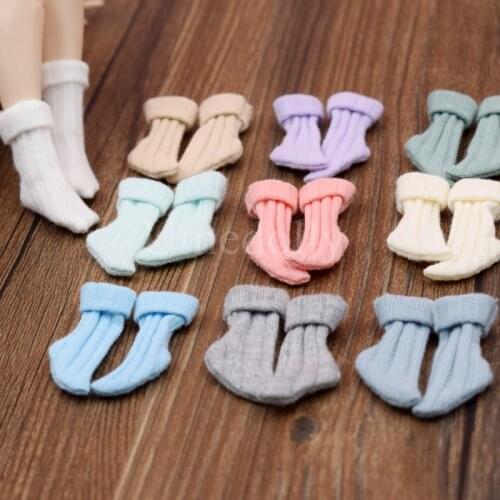 1Pair Cute Dolls Bobby Sox Socks for Blyth, Azone, Barbies, Pullip, OB11, Obitsu11 Doll Socks Clothes Accessories