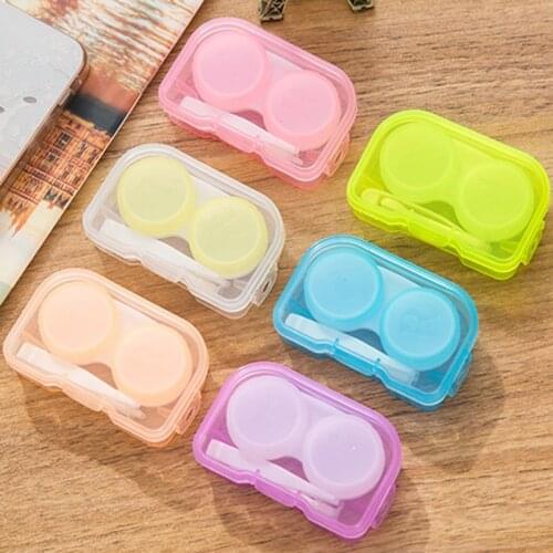 1PC Transparent Colored Contact Lenses Case Pocket Mini Contact Lens Case for Eyes Contacts Travel Kit Holder Lens Container
