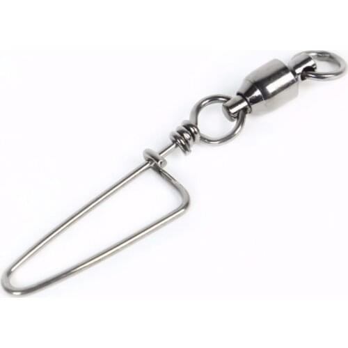 1Pcs Fishing large Swivels Snap Rolling Swivel Connector Ball Bearing Curve Type Pin Stainless Steel Fishing accessories