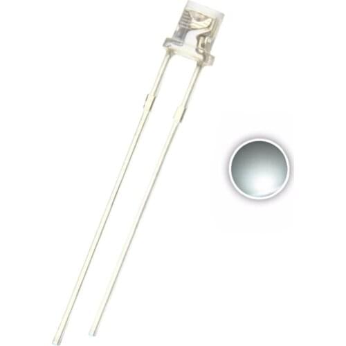 100pcs LED 3mm Diode White Clear Lens Flat Top Transparent 3 mm DIY LED Light Emitting Diode Lamp