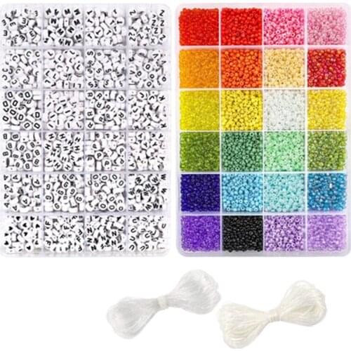 12000Pc Beaded Material DIY Bracelet Necklace Accessories Millet Bead Letter Bead Bracelet Necklace Jewelry Making