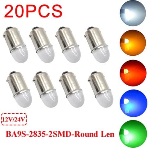 20PCS Car Socket T4w 2835 SMD 2 LED Auto Wedge Marker Light Bulb DC12V/24V White Red Blue Lamps High Quality
